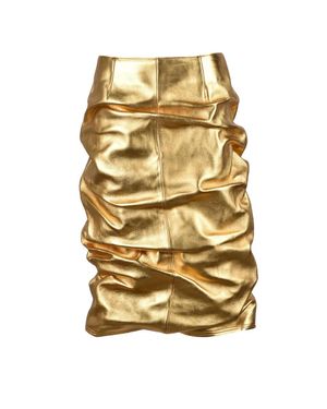 we11done Leather Midi Skirt - Metallic