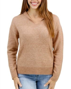 Grace and Lace So Soft Knit Sweater Hoodie - Natural