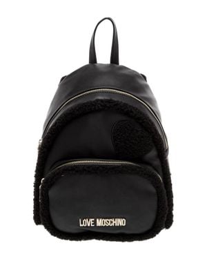 Love Moschino Eco Shearling Backpack - Black