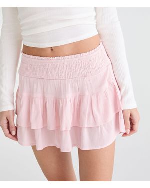 Aéropostale Mitered Stripe Skirt - Pink