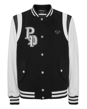Philipp Plein College Bomber Jacket Patches - Black