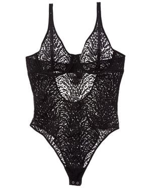 Wolford Animalier Lace Underwire Bodysuit - Black
