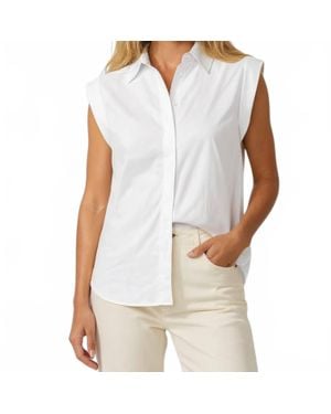 Naked Zebra Tailored Cap Sleeve Blouse - White