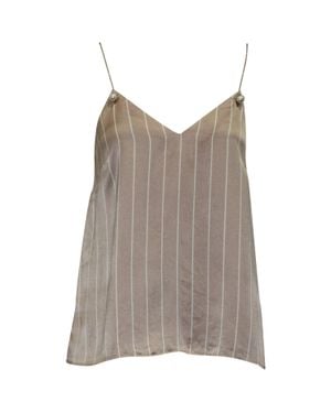 Cami NYC Striped Camisole With Pearl - Brown