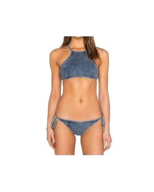 Seafolly Deja Brazilian Bikini Bottom - Blue