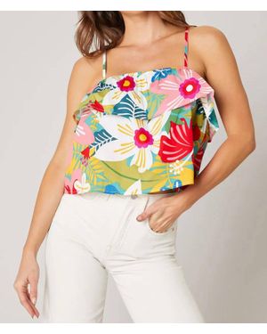 Sugarlips Grenada Ruffle Crop Cami - White