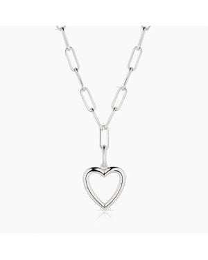 Thatch Open Heart Necklace - White