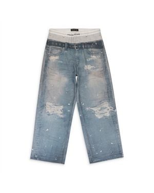 PROJECT G/R Trompe-L'�Il Denim Jeans - Blue