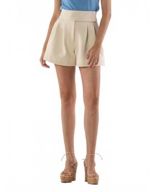 Emily Mccarthy Relaxed High Rise Shorts - Natural
