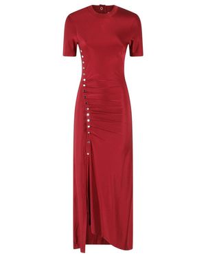 Rabanne Fitted Lurex Jersey Dress in White | Lyst