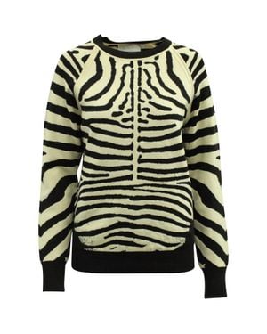 A.L.C. A. L.C. Rizzou Zebra Print Knit Sweater - Green