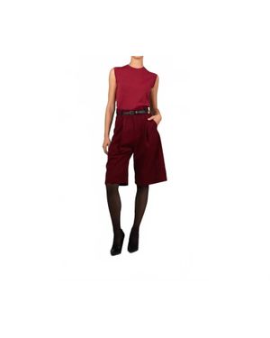 Parentesi Gabriel Faux Wool Culotte Pants - Red