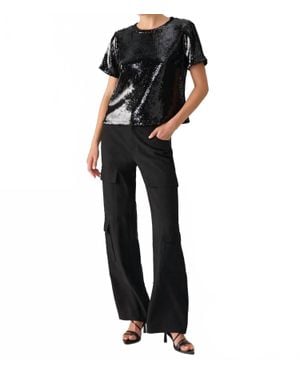 Sanctuary Sequin Top - Black