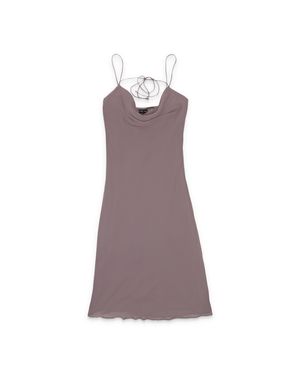 CALLIPYGIAN Tie Back Cowl Slip Dress - Brown