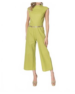 Zetaye Celeste Linen Cotton Jumpsuit - Yellow