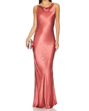 Shona Joy La Lune High Neck Cowl Midi Dress - Red