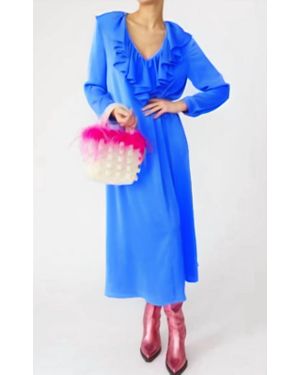 Jayley Silk Quarter Sleeve Maxi Dress - Blue