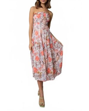 Olivaceous Full Bloom Dress - Red
