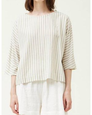 GRADE & GATHER Stripe Blouse - Natural