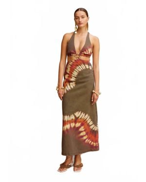 ALÉMAIS Marilyn Denim Midi Dress - Green
