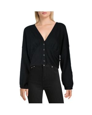 Madewell Button Cotton Cropped - Black