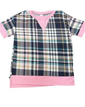 Honeyme Plaid Argyle Top - Blue