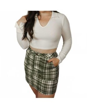 Style Rack Flora Split Cuff Top - Green
