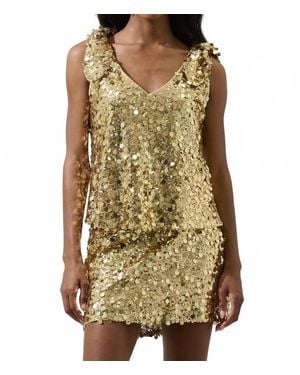 Sugarlips Cressida Sequin Sleeveless Top - Metallic