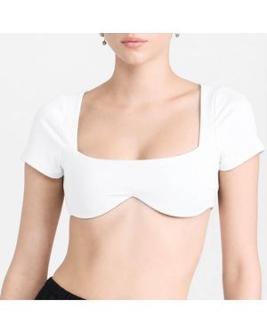 Susana Monaco Square Neck Underwire Crop Top - White