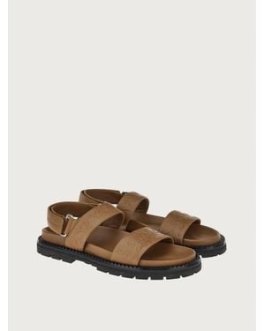 Ferragamo Gancini Sandals - Brown
