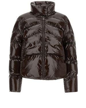 Pinko Dark High Collar Quilted Nylon Down Jacket - Black