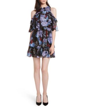 Alice + Olivia Nichola Cold Shoulder Party Dress - Black