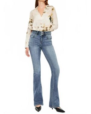 Kancan Raven High Rise Skinny Bootcut Jeans - Blue