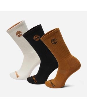 Timberland Newmarket 3-Pack Half Cushion Crew Sock - Black