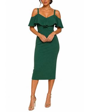 Rachel Roy Marcella Off The Shoulder Ruffle Midi Dress - Green