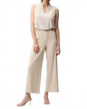 Joseph Ribkoff V-Neck Sleeveless Trapeze Top - Natural