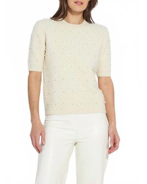 Lyssé Valentina Pearl Short Sleeve Sweater - White