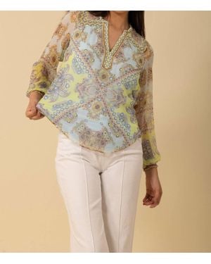 Hale Bob Renata Long Sleeve Top - Natural