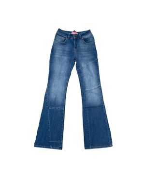 Bianco Beverly Skinny Flair Jean With Seam Detail - Blue