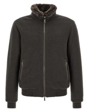 Moorer Wool Bomber - Black