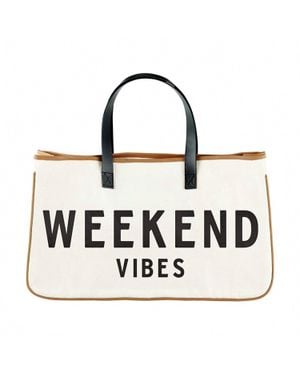 Pretty Simple Weekend Vibes Getaway Tote Bag - Black