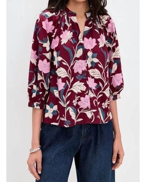 Apiece Apart Messina 3/4 Sleeves Top - Red