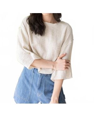 GRADE & GATHER Effortless Crew Neck Top - Gray