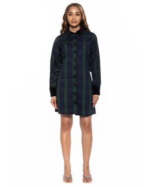 Alexia Admor Velvette Plaid Dress - Blue