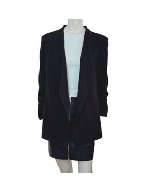 Tahari Relaxed Fit Open Front Blazer - Blue