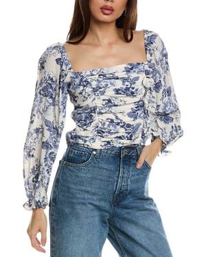 Seraphin Ruched Crop Top - Blue