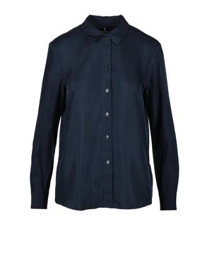Tommy Hilfiger Viscose Shirt With Classic Collar And Button-Down Front - Blue
