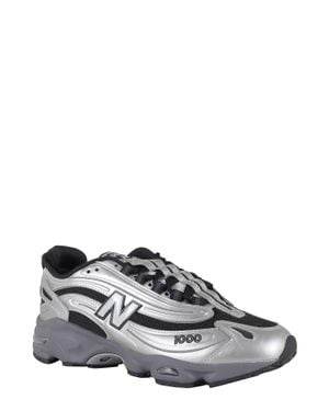 New Balance Low-Top Sneakers With Metallic Leather Accents - White