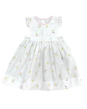Lullaby Set Girl's Tulip Pinafore Dress - White