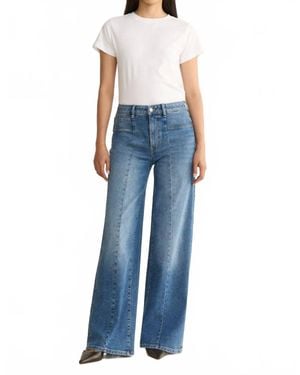 Warp & Weft Knit Wide Leg Jeans - Blue